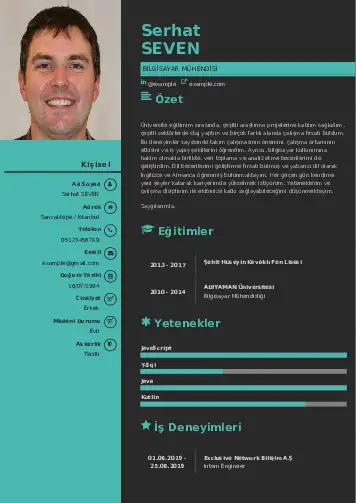 Bilgisayar Mühendisi CV Örnekleri cv indir